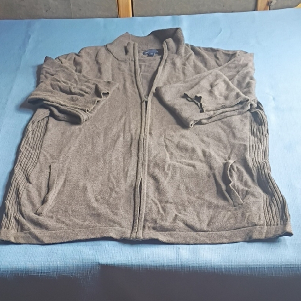 GAP Men's Taupe Zip-Up Sweater